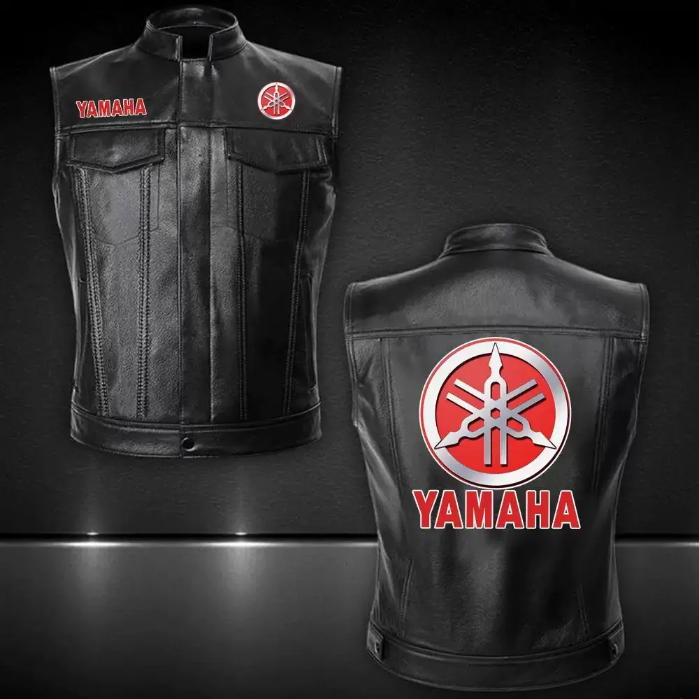 

Осенне-зимняя мужская куртка из искусственной кожи Yamaha, мужская кожаная куртка с воротником-стойкой для езды на мотоцикле