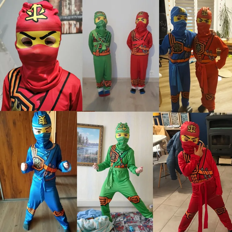 Anime Phantom Ninja Cosplay Costume Boys Girls LEGO Set Halloween Kids Performance Costumes Children's Day Gift Clothes Set