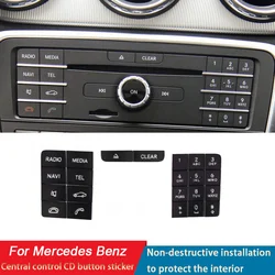 Black Car Central Control CD Number Keys Multimedia Volume ON Button Cover For Mercedes Benz GLA CLA GLE GLS X156 C117 W166 X166