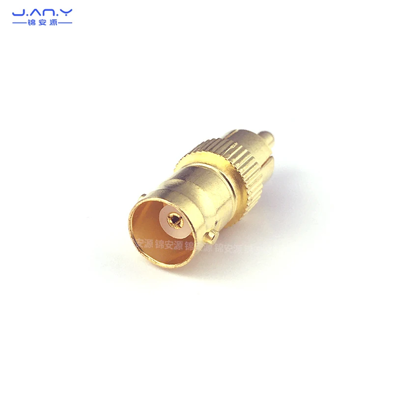 1 piece Pure copper gold plated BNC female to RCA Male audio and video coaxial connector Q9 female to AV male SDI adapter