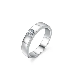4mm Moissanite Ring for Men 925 Sterling Silver Gemstone Lab Diamond Gold Plated Rings Wedding Engagement Band Jewelry