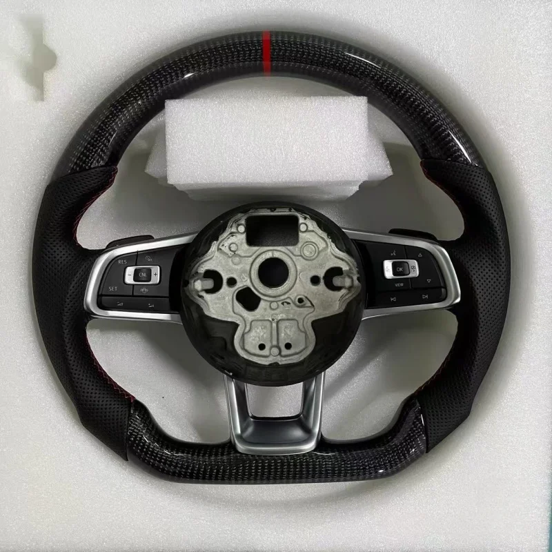 

For Volkswagen Carbon Fiber Leather Steering Wheel Upgrade Fit Golf 7 MK7 7.5 GTI GTD GTE R 2013-2020 Polo GTI Tiguan Passat DSG