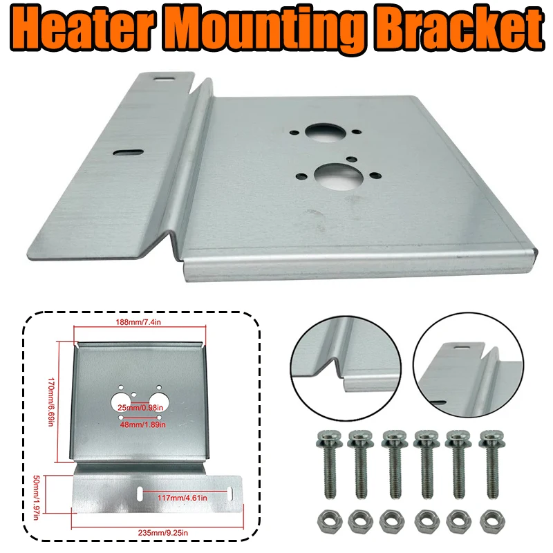 

Auto Air Diesel Heater Base Mounting Bracket Floor Plate Silver For Mazda Bongo Diesel 2KW Diesel Heaters All Models and Years