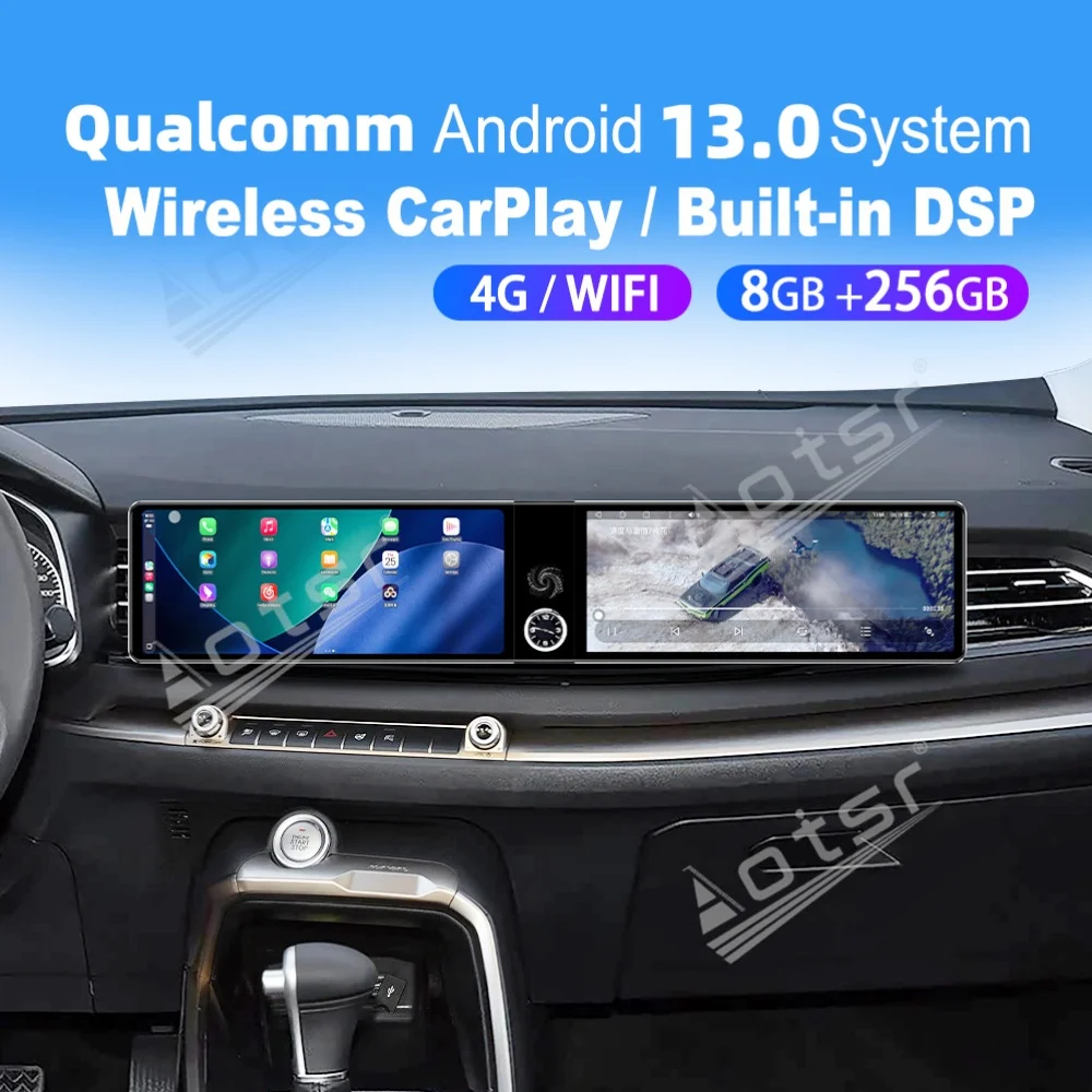 

Двойной 12,3-дюймовый экран Qualcomm Carplay Android, автомобильная мультимедийная система для Great Wall Haval H6 2017~2019, GPS-автомагнитола