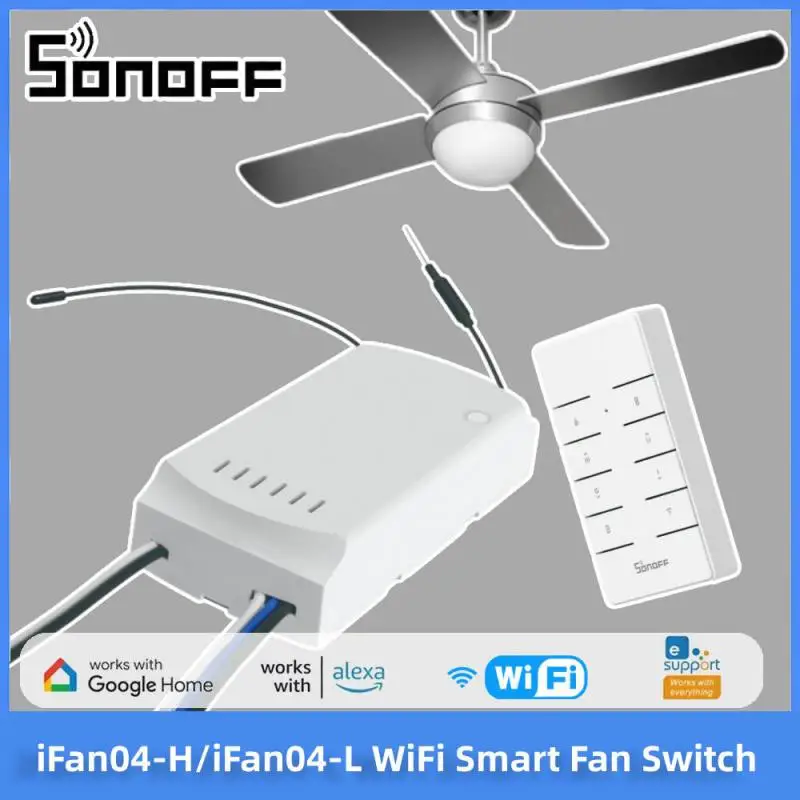 SONOFF IFan04 와이파이 스마트 선풍기 스위치, 무선 선풍기, 조명 컨트롤러, 433 RF, 앱, 음성 리모컨, 속도 조절, 스마트 홈