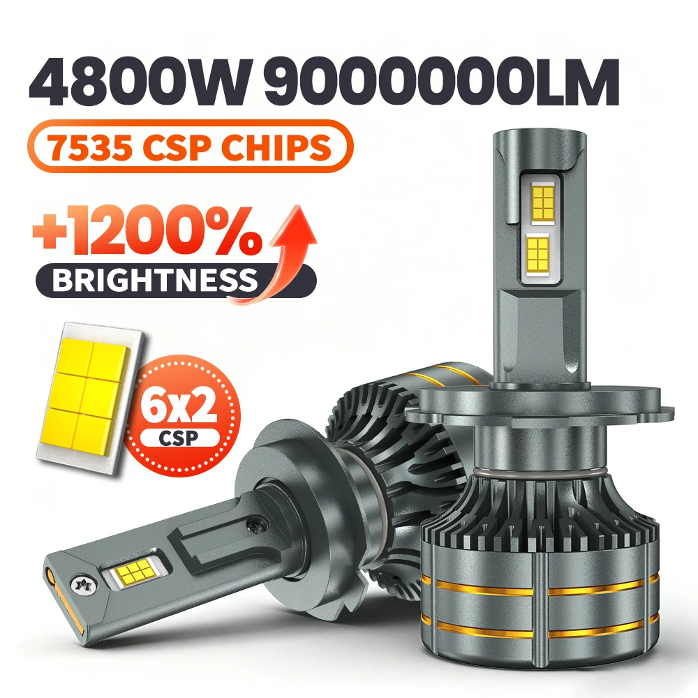 

4800W H7 H4 Canbus LED Headlight Bulbs 9000000LM H11 H1 H3 H8 H9 9005 HB3 9006 HB4 9012 9007 H13 Turbo Auto Headlamps Car Light