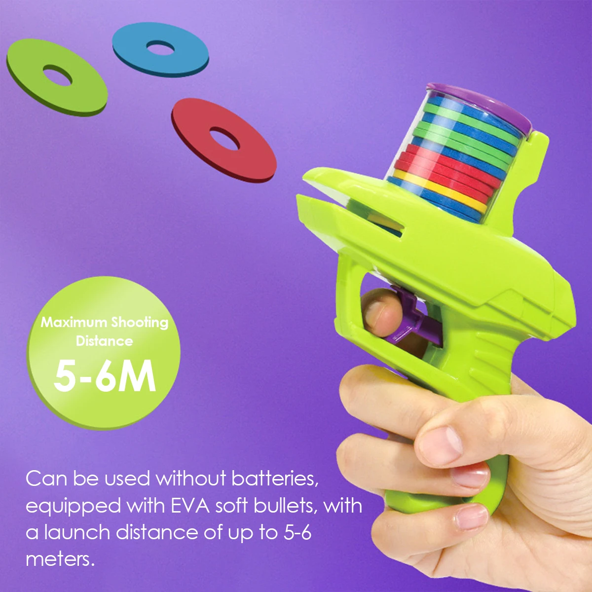 Pistolet à disque en mousse pour enfants, jeu de plein air, jouet, disque volant, lanceur de tir, Double jouet interactif Parent-enfant