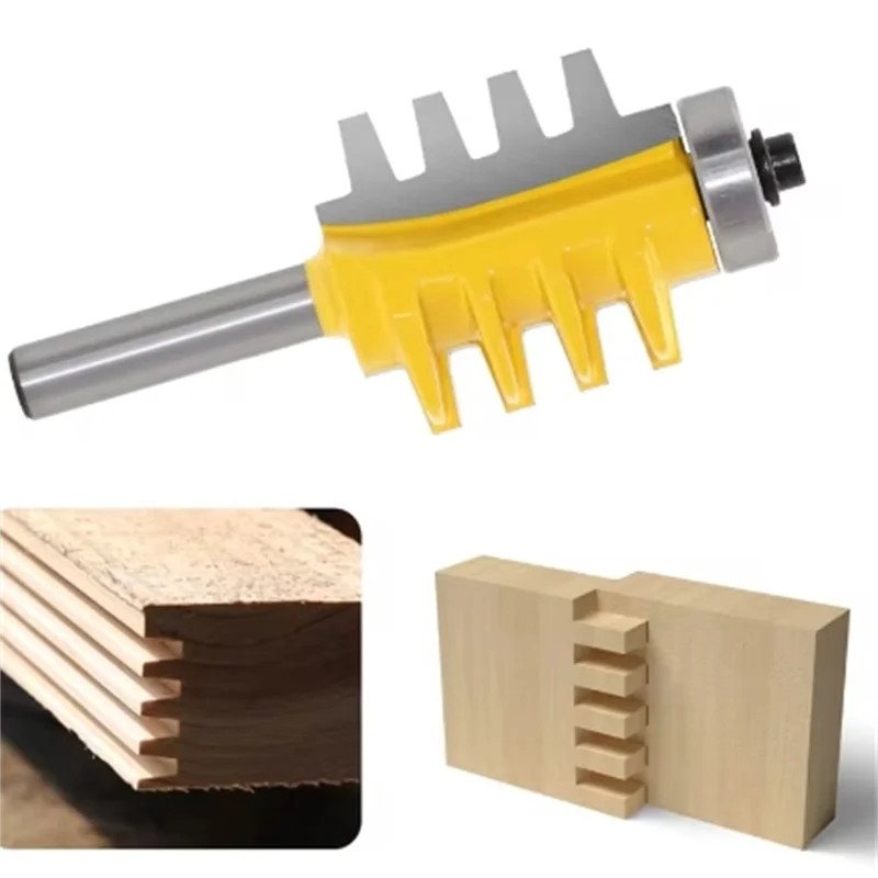 Multi-tooth Tenon V Joint Milling Cutter Wooden Tenon Finger Joint Glue Raised Panel 8mm Shank Woodworking Cone Tenoning Bits