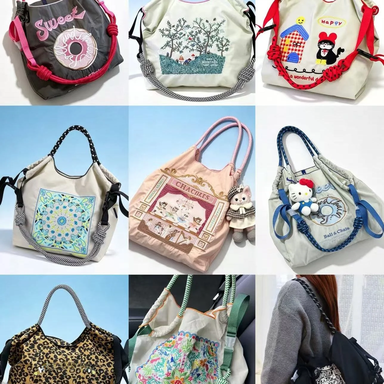 bolsa-de-compras-ecologica-de-nylon-bordada-com-emblema-de-coelho-roxo-bolsa-de-ombro-Unico-unissex-estilo-commuter-com-aber