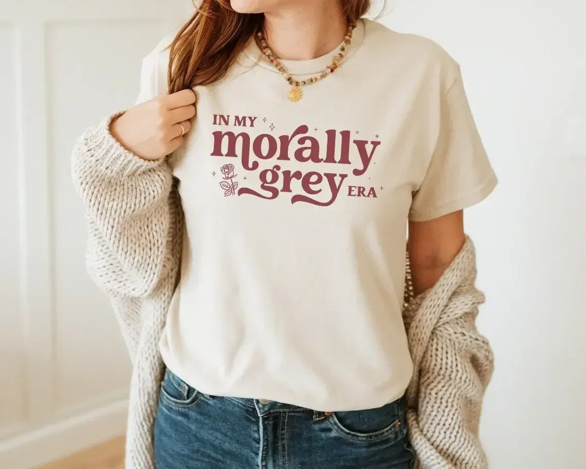 T-shirt In My Morally Grey Era Book Club, articles de merchandising Bookish Booktok, articles pour les fans de Enemies To Lovers, lecture, romantasy, S