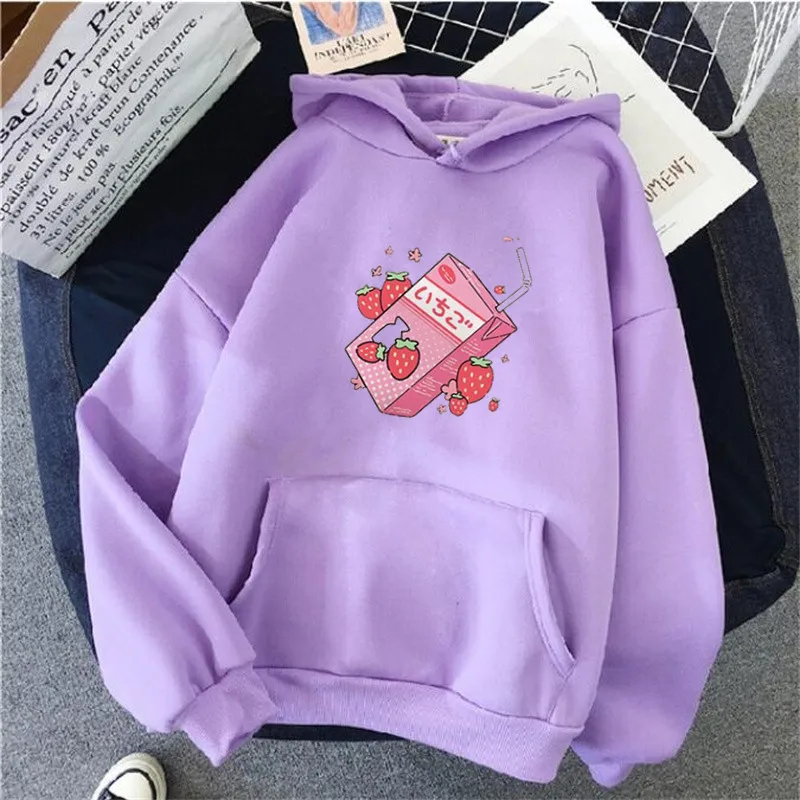 

Women Kawaii Cartoon Hoodie Sweatshirt Fashion Harajuku Graphic Hooded Pullovers