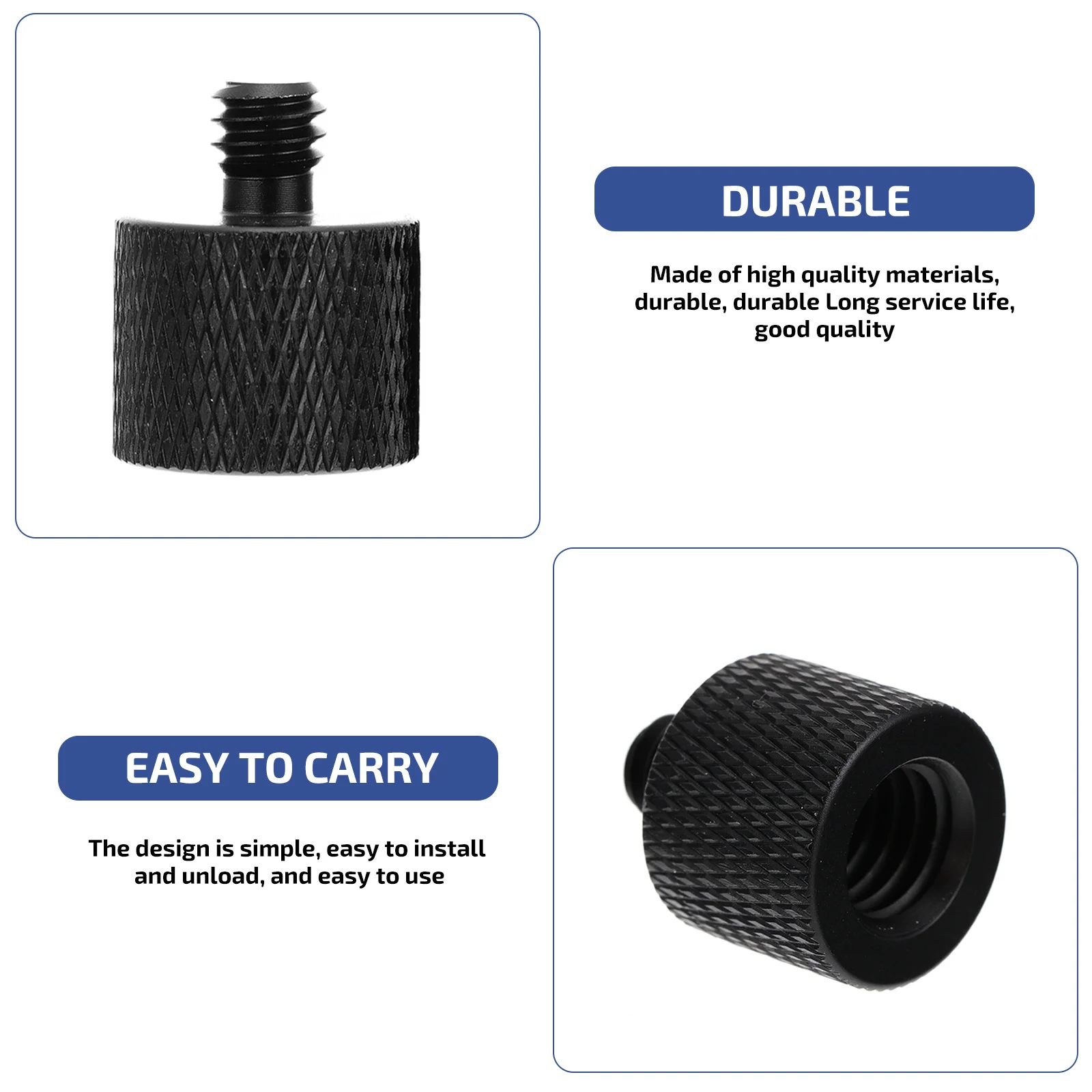 

8 pcs Black Camera Bracket Microphone Rack Screws Conversion Bolts Tripod Accessories Photography Equipment Aluminum Smooth Edge