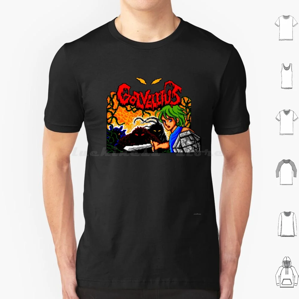 Gorvellius-Title Screen T Shirt Cotton Men Women DIY Print Video Game Retro Nerd Geek Arcade Console Sprite Pixel Pixelated