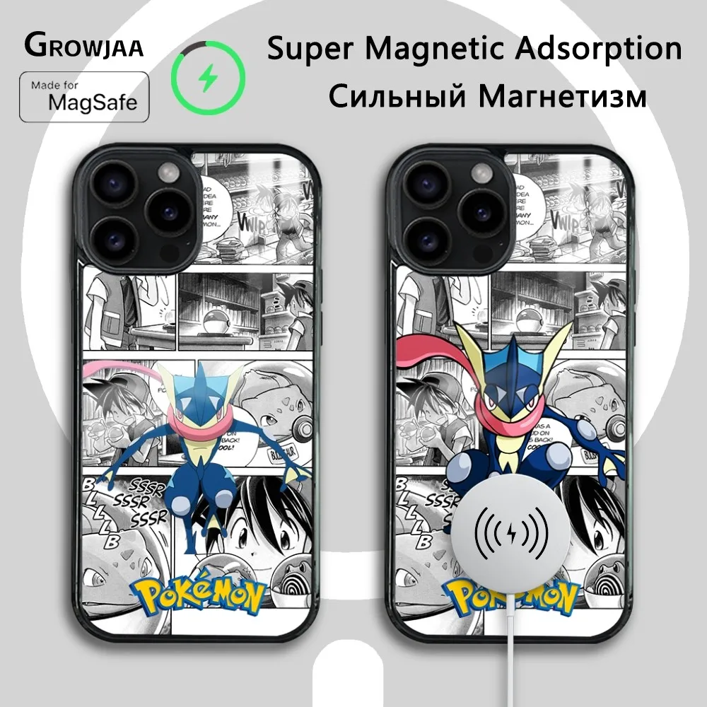 Funny Cartoon Greninja Phone Case For iPhone 16 15 14 13 12 11 Pro Max Plus Mini Magsafe Mirror Wireless Magnetic Cover