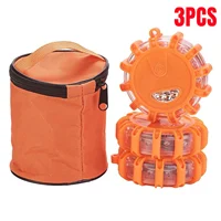 3 luces LED de emergencia para carretera, balizas de seguridad para el borde de la carretera, kit de luces de advertencia intermitentes con base magnética y bolsas de almacenamiento