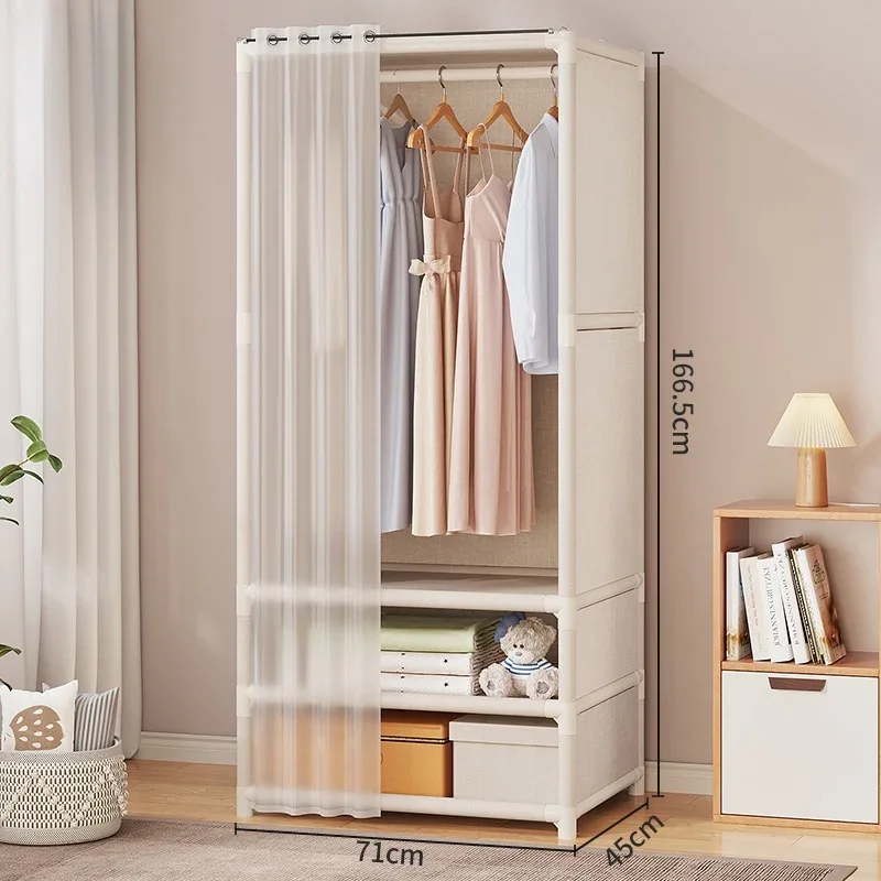 Armoire pliable de grande capacité pour dortoir et chambre à coucher, armoire à assemblage facile, é