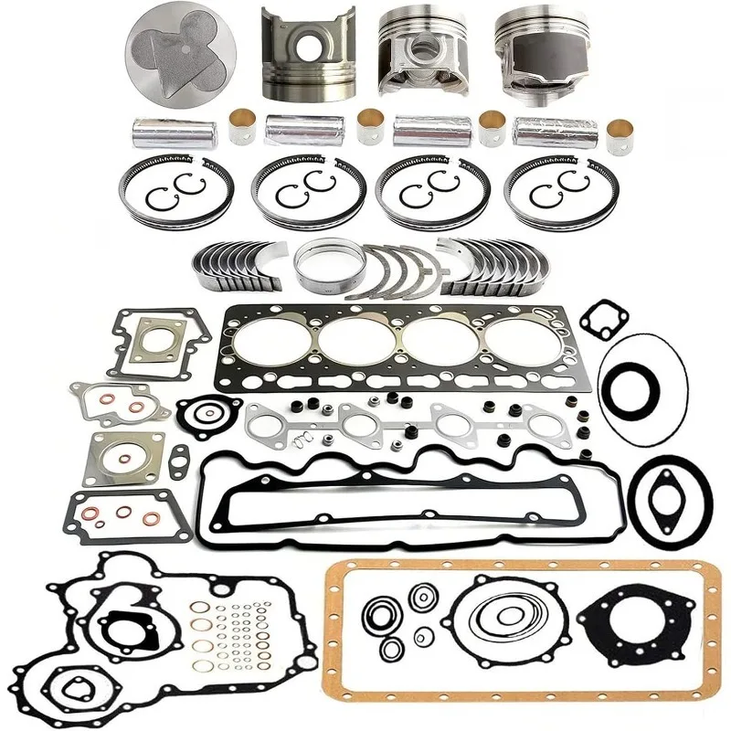 

Overhaul Rebuild Kit (Piston 1G563-21774) V3300 for Kubota V3300-DI piston&piston ring&main/rod bearing&Full Gasket Kit Engine