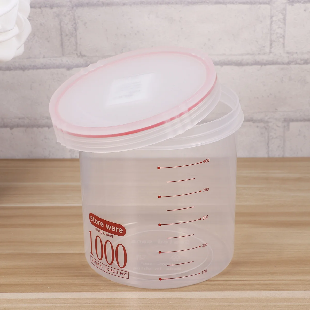 1000 مللي علبة بلاستيكية واضحة حاويات تخزين المواد الغذائية محكم للوجبات الخفيفة التوابل الحبوب الحبوب السلع الجافة المطبخ جرة المنظم