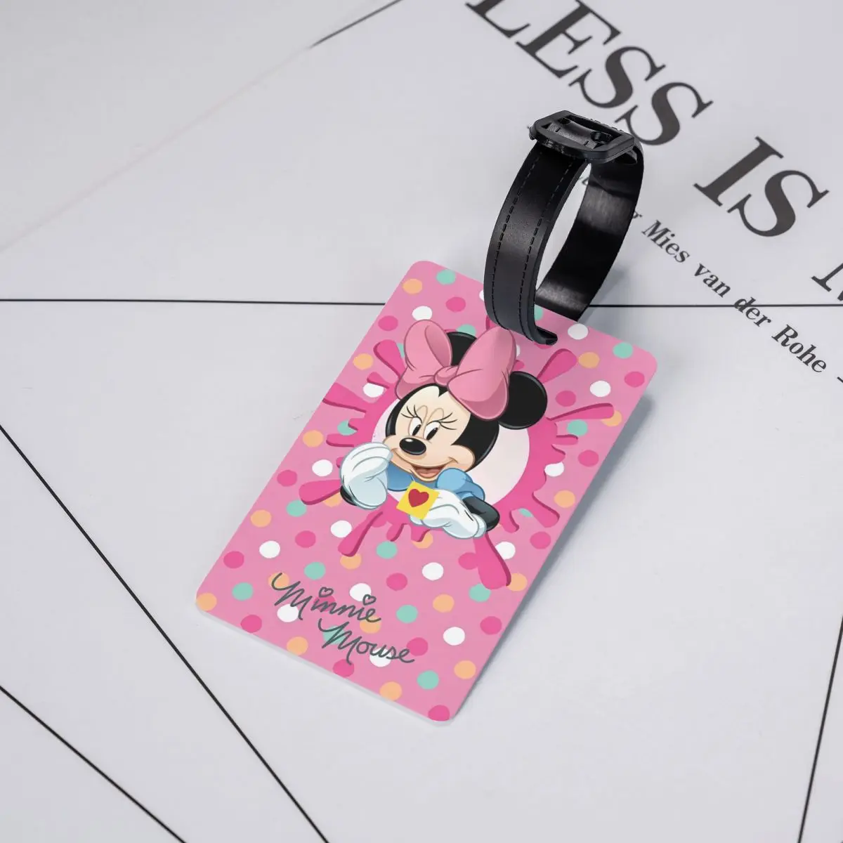 Cartoon Cute Minnie Mickey Mouse etichette per bagagli accessori da viaggio Gel di silice porta etichette portatile rosa nome del bagaglio indirizzo ID