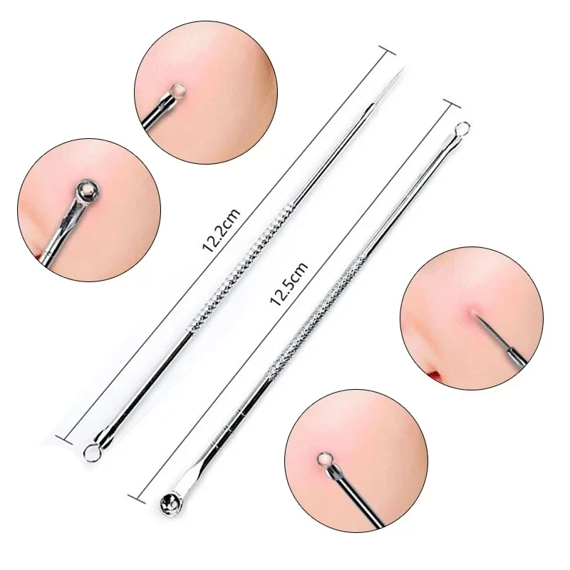 4pcs/box Blackhead Blemish Removers Acne Pimple Belmish Extractor Extrusion Acne Stick Against Black Dots Tools for Face Clean