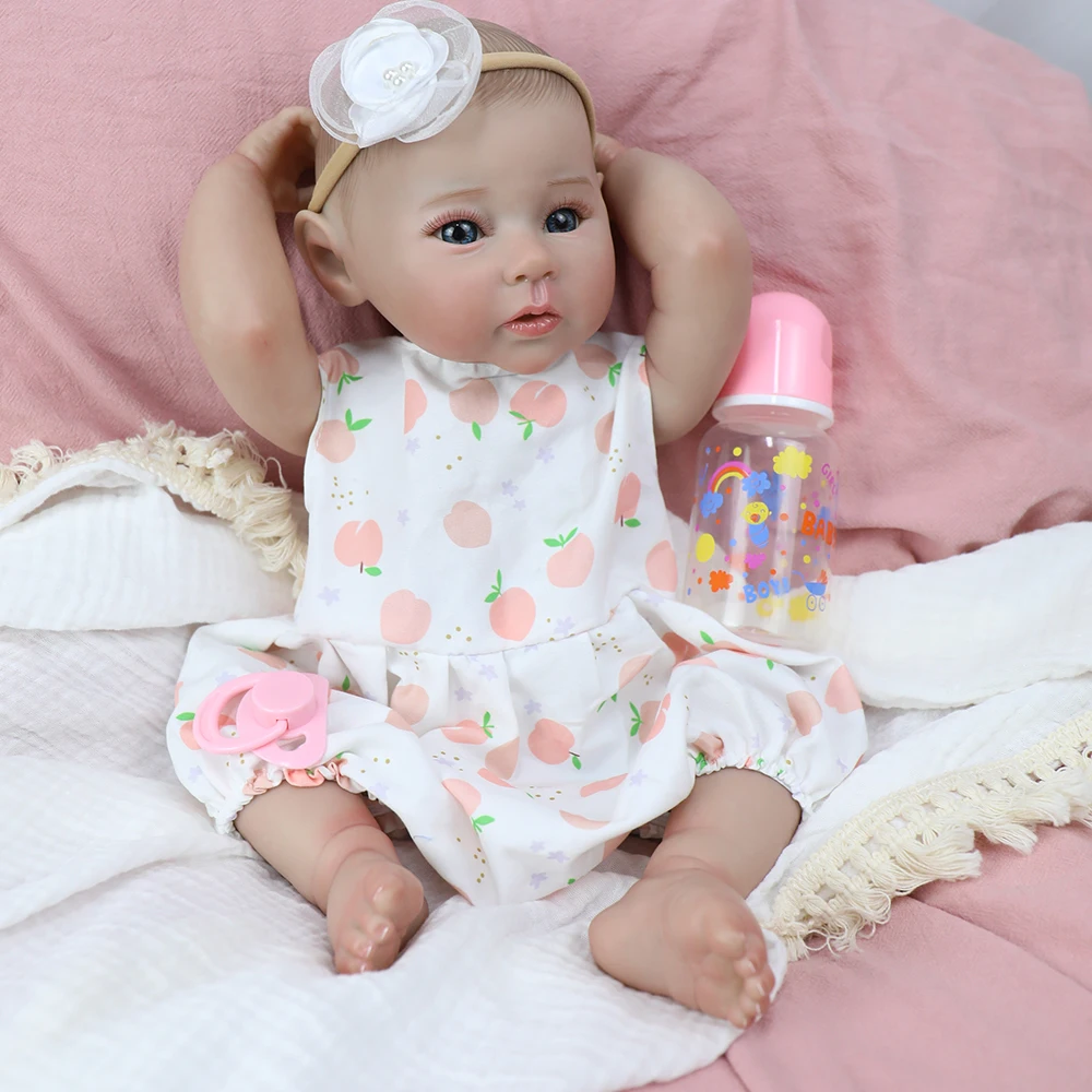 18 inch Full Body Siliconen Vinyl Reborn Baby Raven Wasbare Pop met Handgeschilderd Haar Bebe Reborn Speelgoed Kerstcadeaus voor Meisje