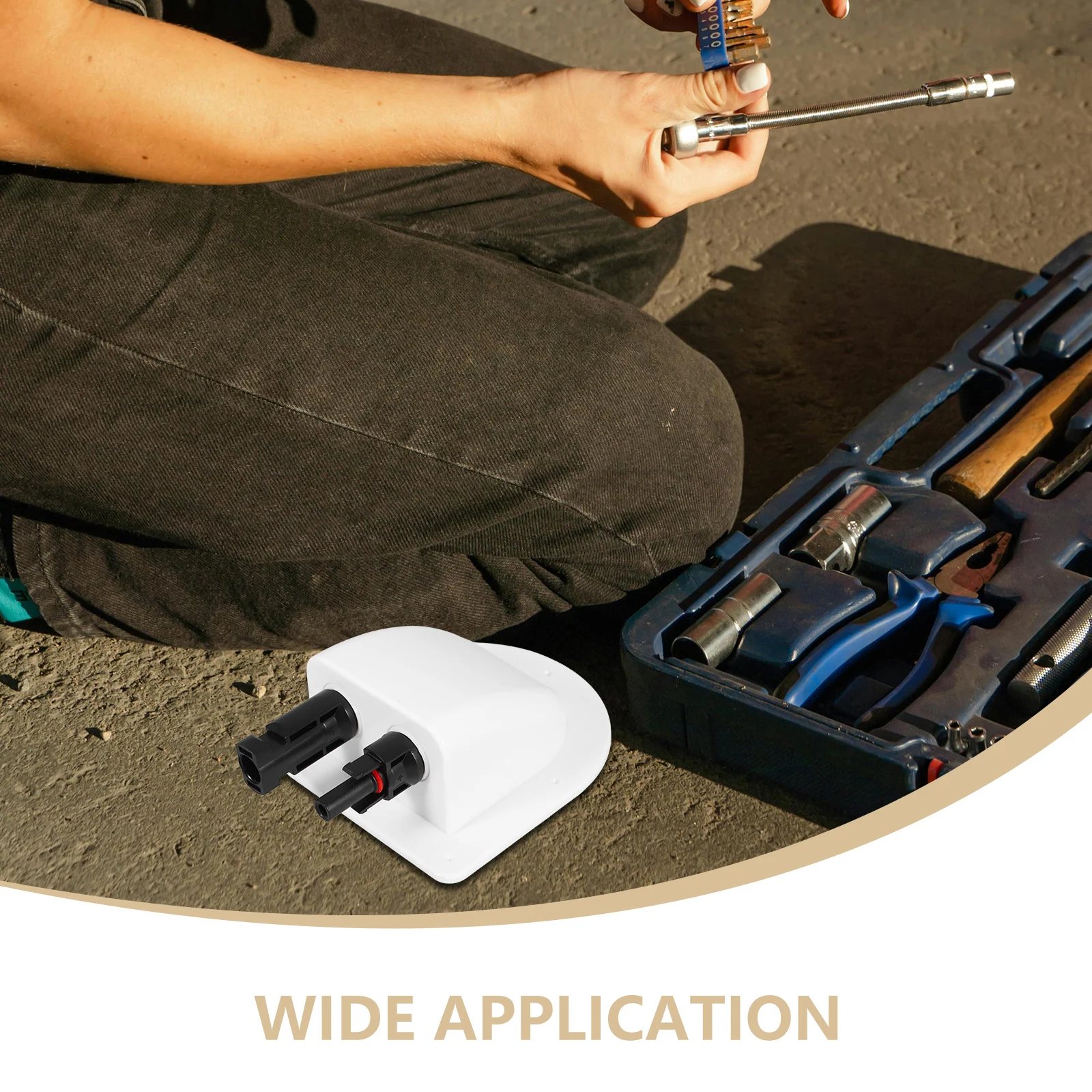 

2pcs Solar Connection Box Dual Cable Entry Gland ABS Housing Waterproof Wire Entry Gland Solar Panel Rv Accessory Marine