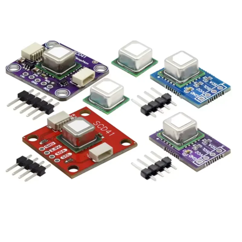 SCD40 SCD41 Gas Sensor Module, I2C Communication, 3‑in‑1 CO2 Carbon Dioxide Temperature Humidity Detector