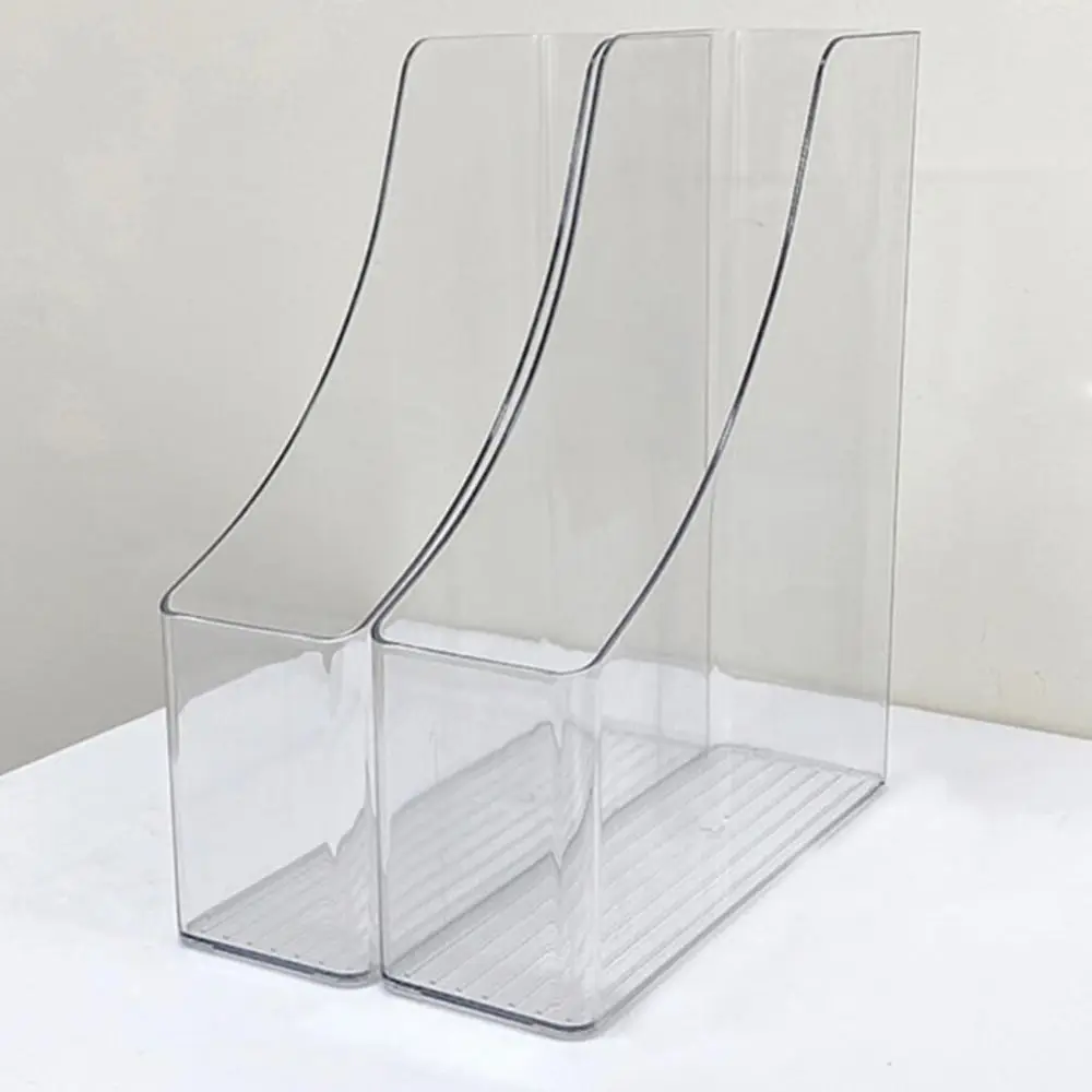 Acrylic Vertical Magazine Rack Single Slot Transparent Paper File Organizer Minimalist Desktop File Storage Box Desktop Supplies