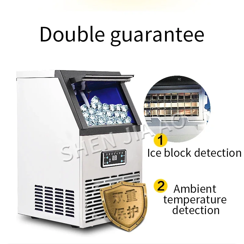 Ice Makers SK-60FF Ice Machine Commercial Tea Shop Small Household Intelligent Automatic Ice Cube Making Machine 60kg/days