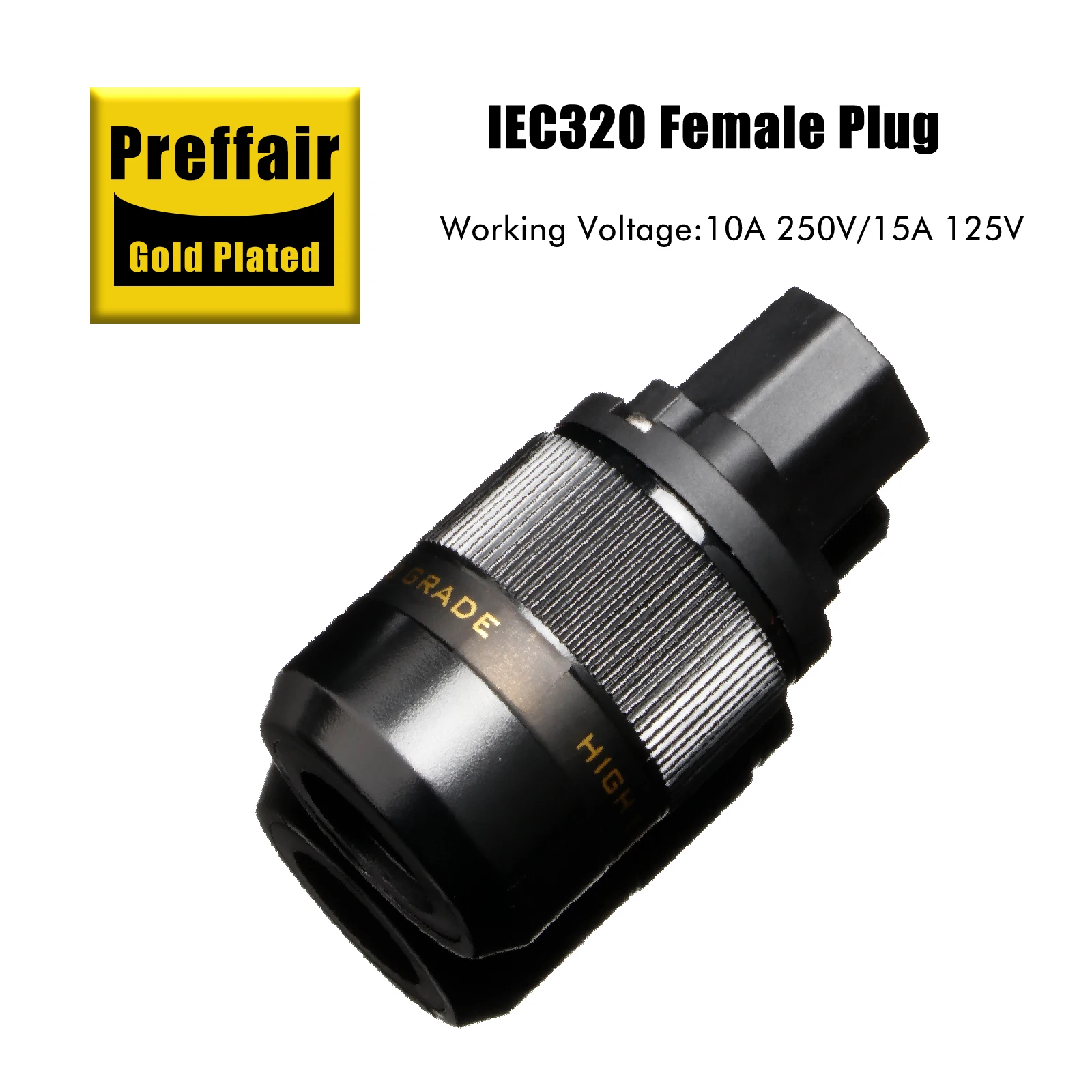 Preffair HIFI Audio AU AC Stecker Rhodium/Gold Beschichteter Anschluss C15 Buchse für DIY Stromkabel – Detail 3