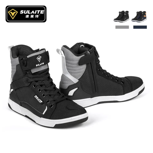 Botas de moto SULAITE para hombre, 4 estaciones, anticaída, antideslizantes, reflectantes, todoterreno, ocio, zapatos de Motocross