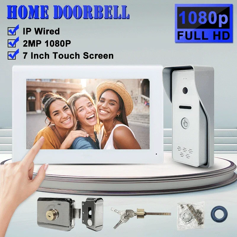 

Direct sales Video Door Phone Intercom 7 inch Touchscreen 1024 P 2K outdoor touch panel Camera Doorbell Visual Full on Villa or