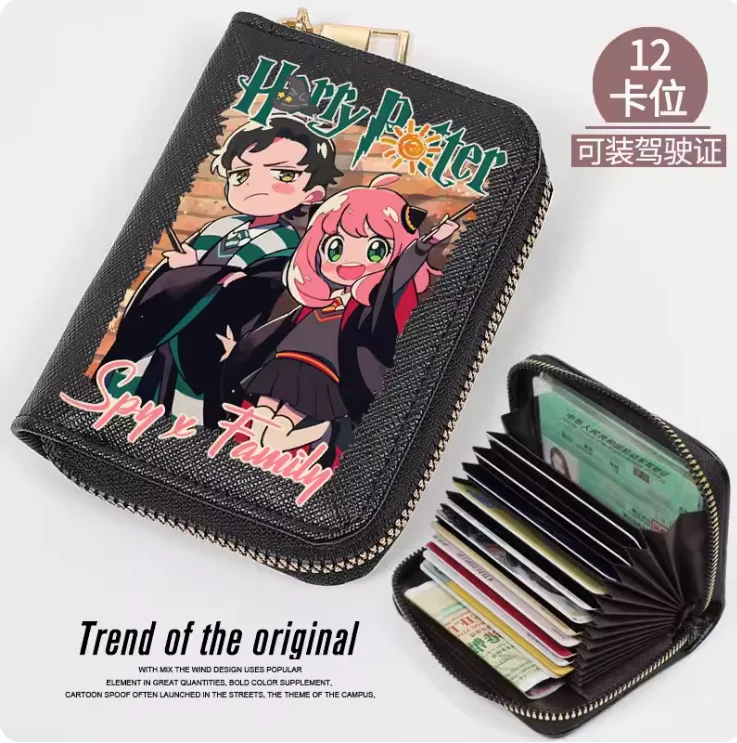 Anime Spy Family Anya Forger Fashion Wallet PU Purse Card Coin Zipper Cash Holder Bag Cosplay Gift B334