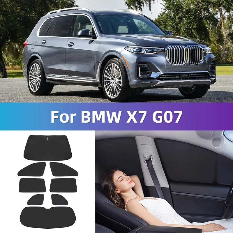 

Для BMW X7 G07 2019-2023 2024 пользовательский полный Чехол для автомобильного окна солнцезащитный козырек для конфиденциальности Штора для путешествий кемпинга автомобиля для сна внутри