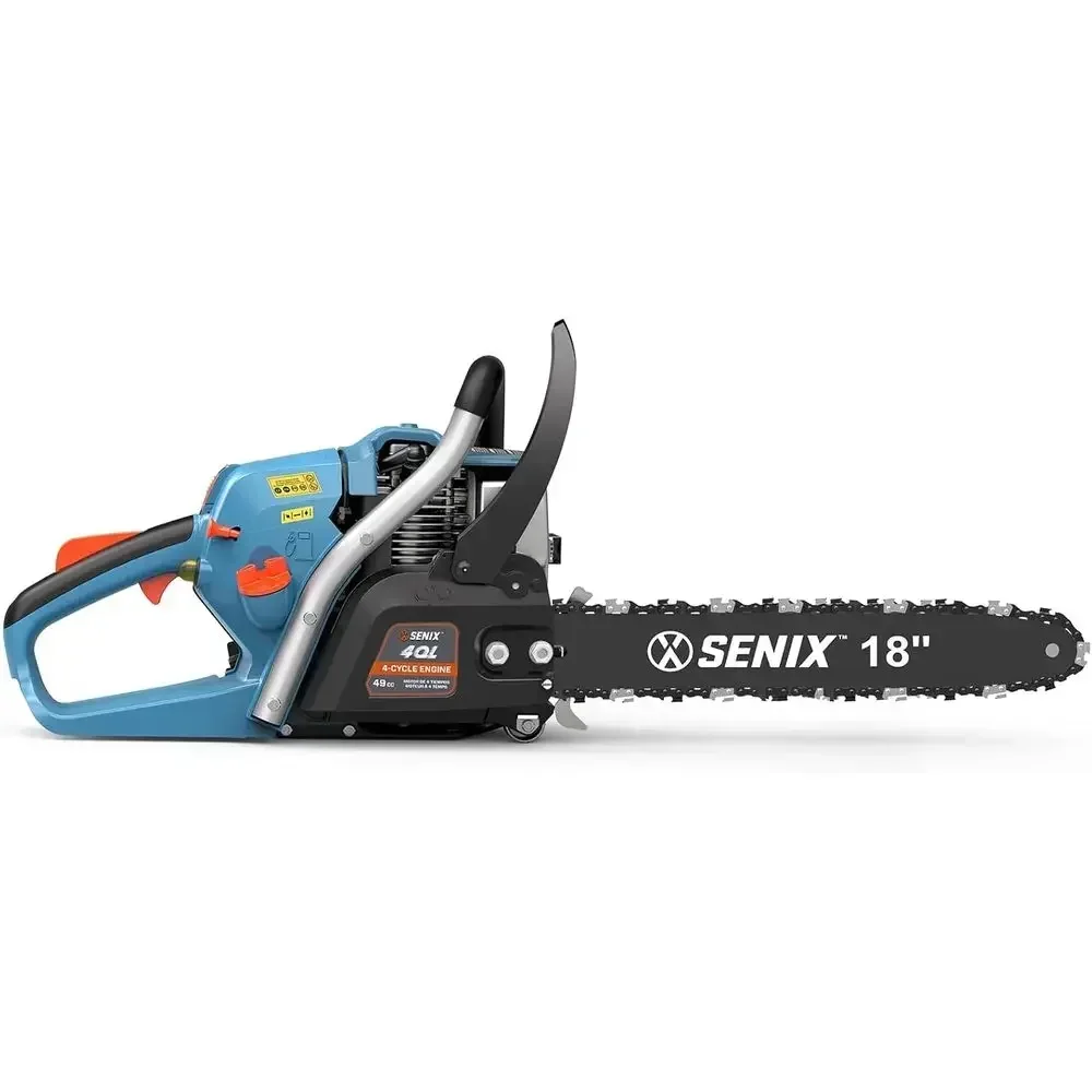 18 49cc Gas-Powered Chainsaw for Wood Cutting and Tree Trimming with Loop Handle