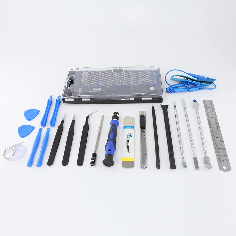 

75 in 1 Professional Computer Repair Tool Kit with 56 Screwdriver Bits/Tweezers/Anti-ststic Wrist Strap/Spudger/Sucker/Ruler
