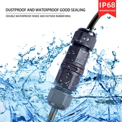 L12 IP68 Mini Outdoor Waterproof Cable Connector for Underground Wiring 2Pin Durable Electrical Terminal Adapter Wire Connecto