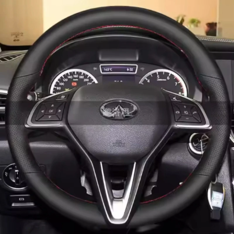 For Infiniti QX30 2017 2018 Hand Stitched Genuine Leather non-slip Car Steering Wheel Cover