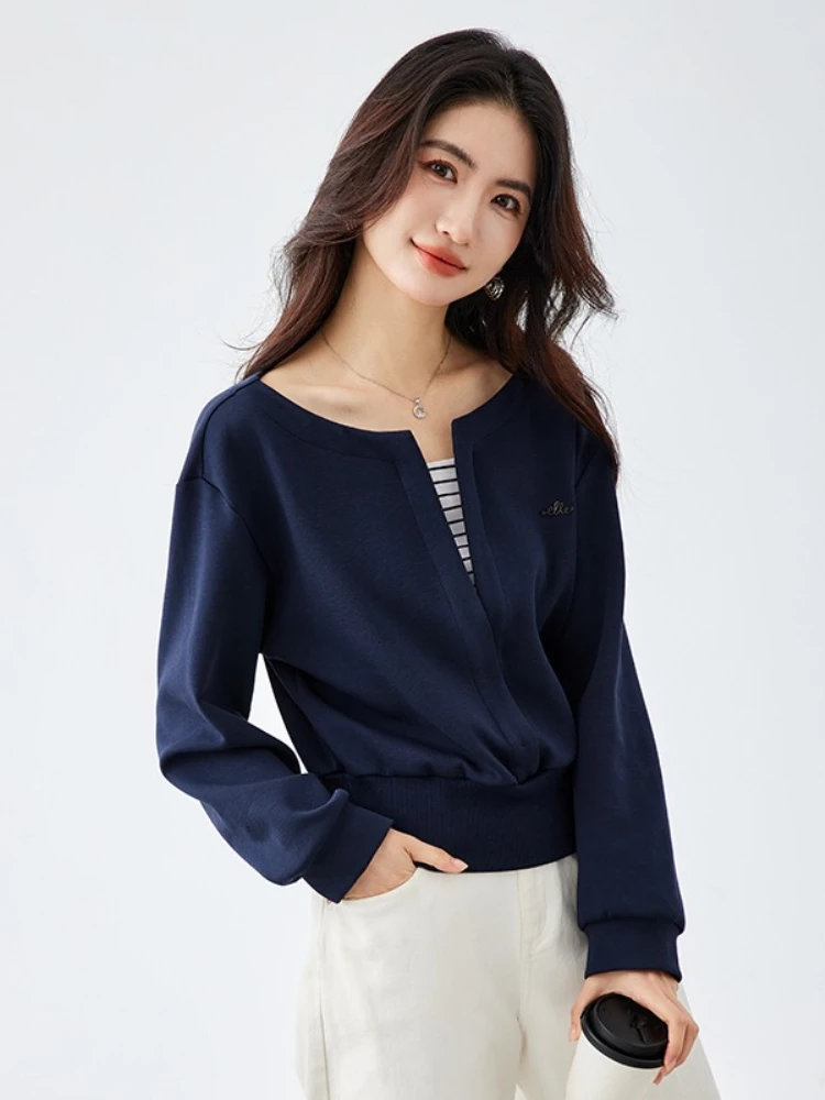 

Новые весенние женские толстовки, модные худи с лоскутным дизайном, повседневные толстовки-топы