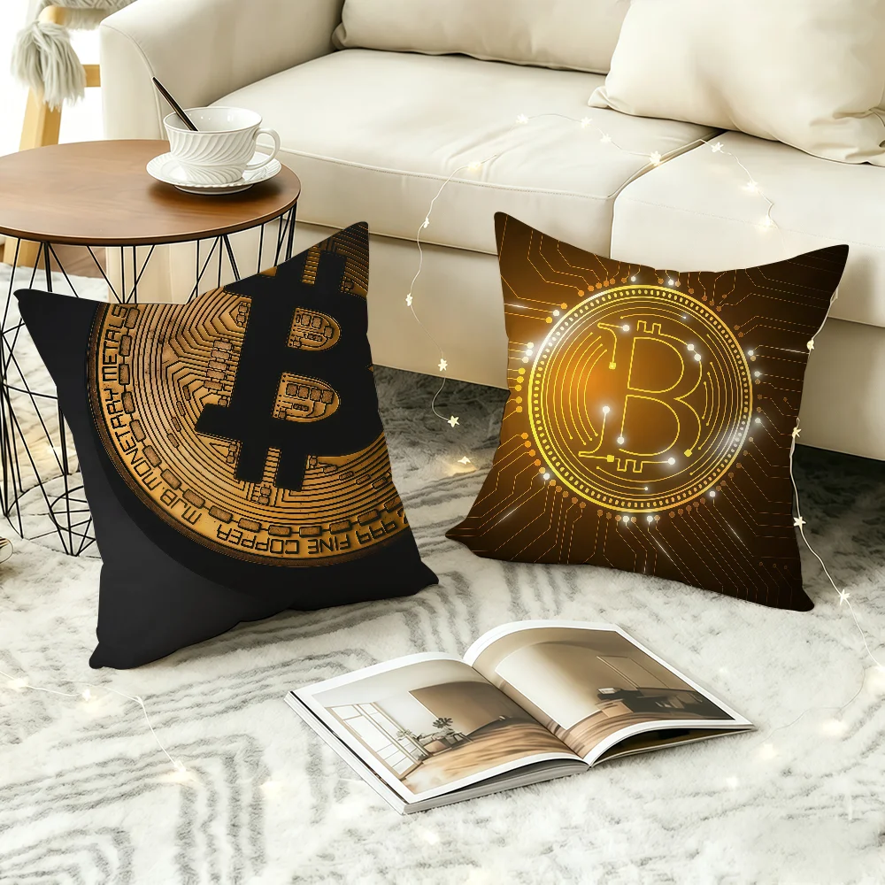 Fashion print B-Bitcoin cushion cover Comfortable Decorative For Bedroom Living room Dormitory Picnic and Holiday Decoration