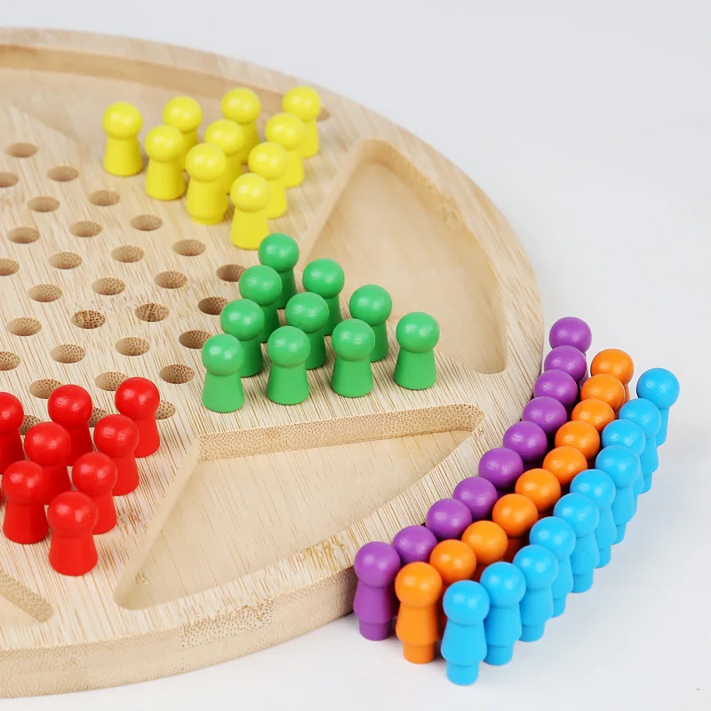 Chinese Checkers Game Set Classic Strategy Game Acrylic Marbles in 6 Colors for Family Gathering Kids Boys Girls