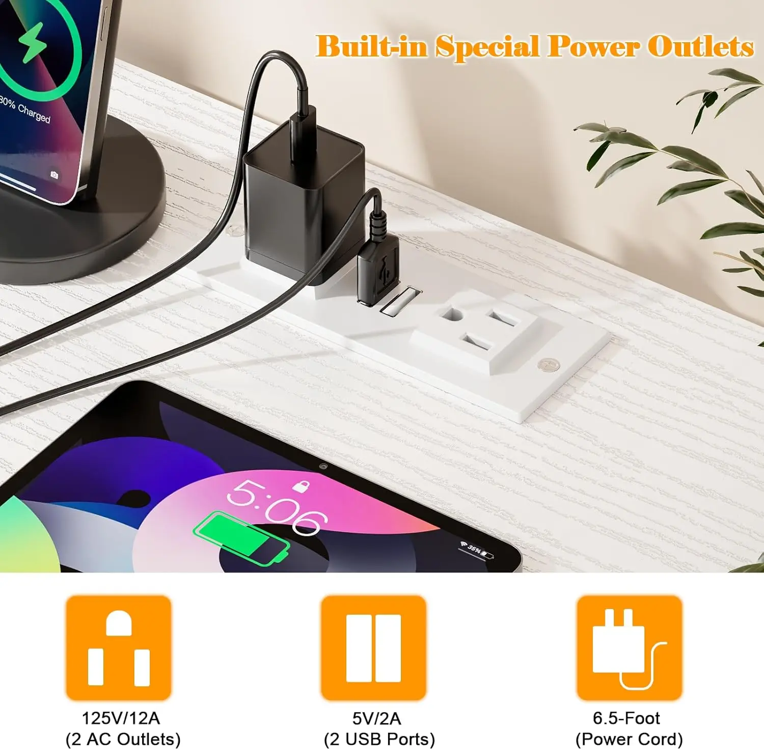 2 Person Gaming Desk with LED Lights, 71 Inch Computer Desk with Power Outlets and Monitor Stand, Double Desk with Storage Bag a