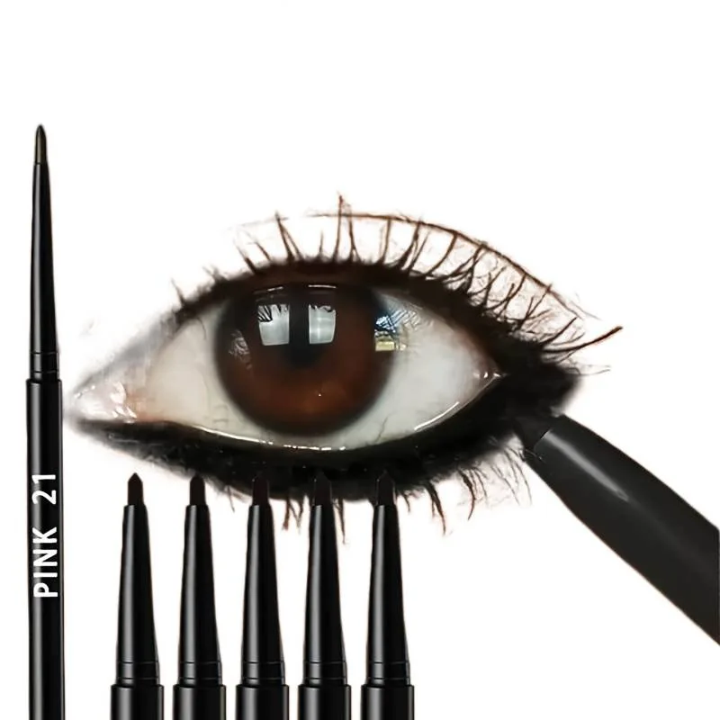 5 PCS Impermable À L'eau Et Conjunto de delineador de ojos antitranspirante Tête Fine Sourcil Longue Anti - Taches Pour Les Femmes Novices