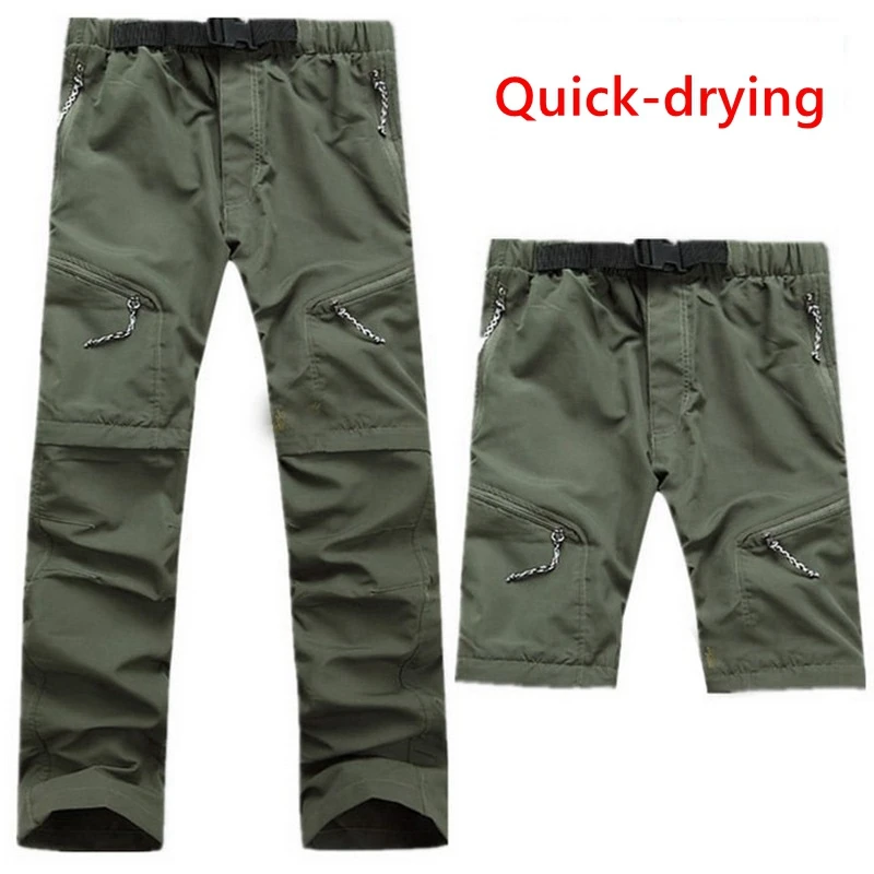 

Summer Tactics Mens Quick Dry Pants Outdoor Tactical Waterproof Removable Pants Hiking Sport Breathable Trousers Camping Trekkin