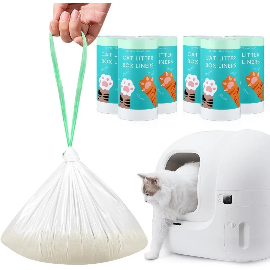 

120 Count SelfCleaning Litter Box Liner Bags for PURA X MAX Pet Waste Replaced Trash Bags with Drawstring for Automatic Cat Lit