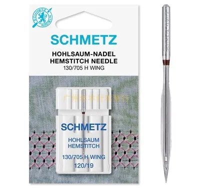 Schmetz Hemstitch/skrzydełko rozmiar igły 120/19 100/46 maszyna do szycia dla piosenkarki juki brat bernina pfaff janome