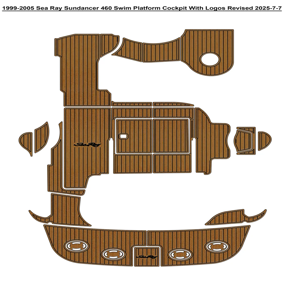 

1999-2005 Sea Ray Sundancer 460 Swim Platform Cockpit Pad Boat EVA Teak Floor SeaDek Gatorstep Style Self Adhesive a1t6c