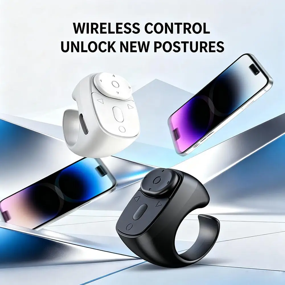Bluetooth Remote Control with Scroll Wheel for Mobile Video E-Book Short Drama Page Flip Remote Photography Zoom Function