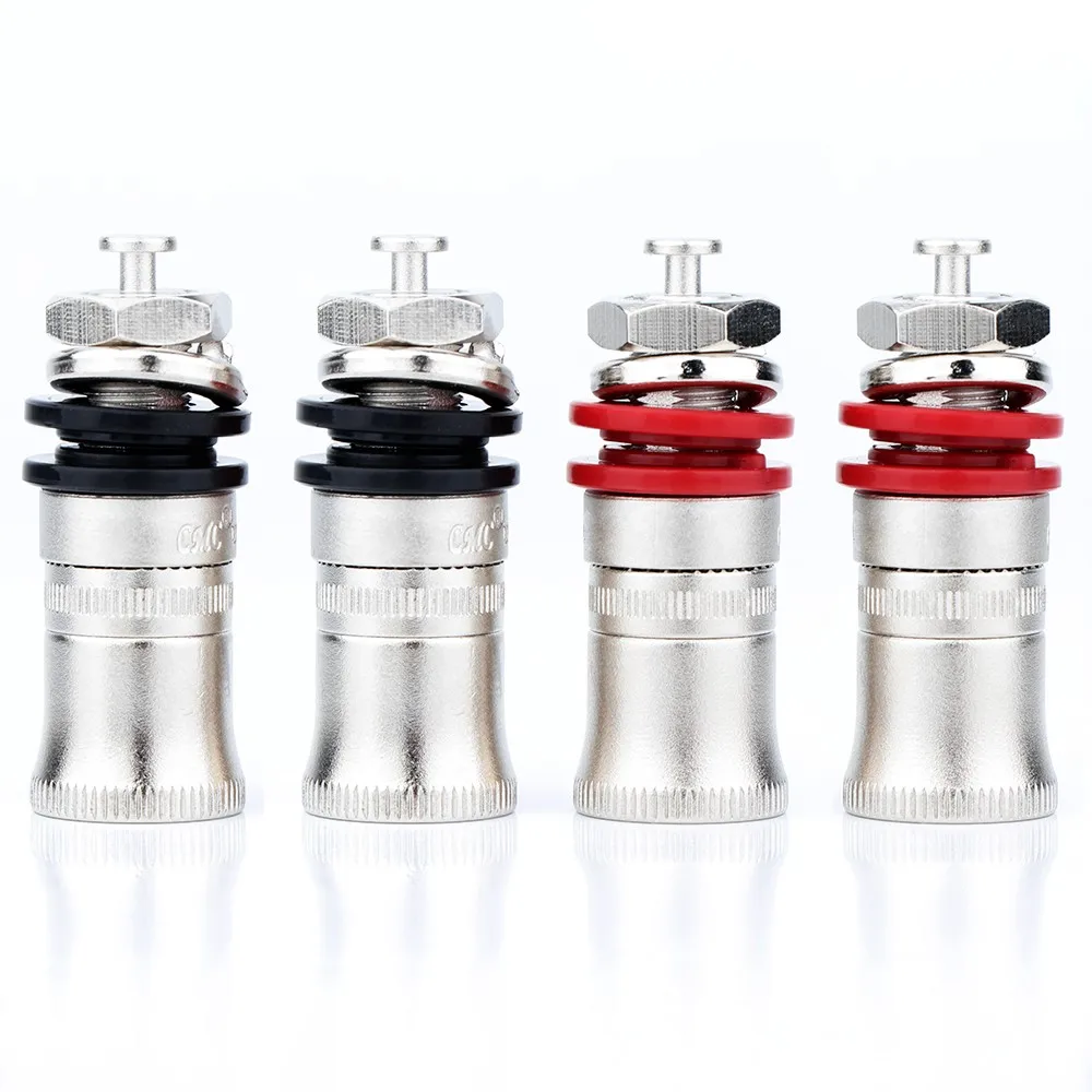 BA1124 CMC niobium Plated OFC ลำโพงแอมพลิฟายเออร์ที่มีผลผูกพันขั้วต่อปลั๊กกล้วยขั้วต่อเอาท์พุทเสียง HIFI DIY