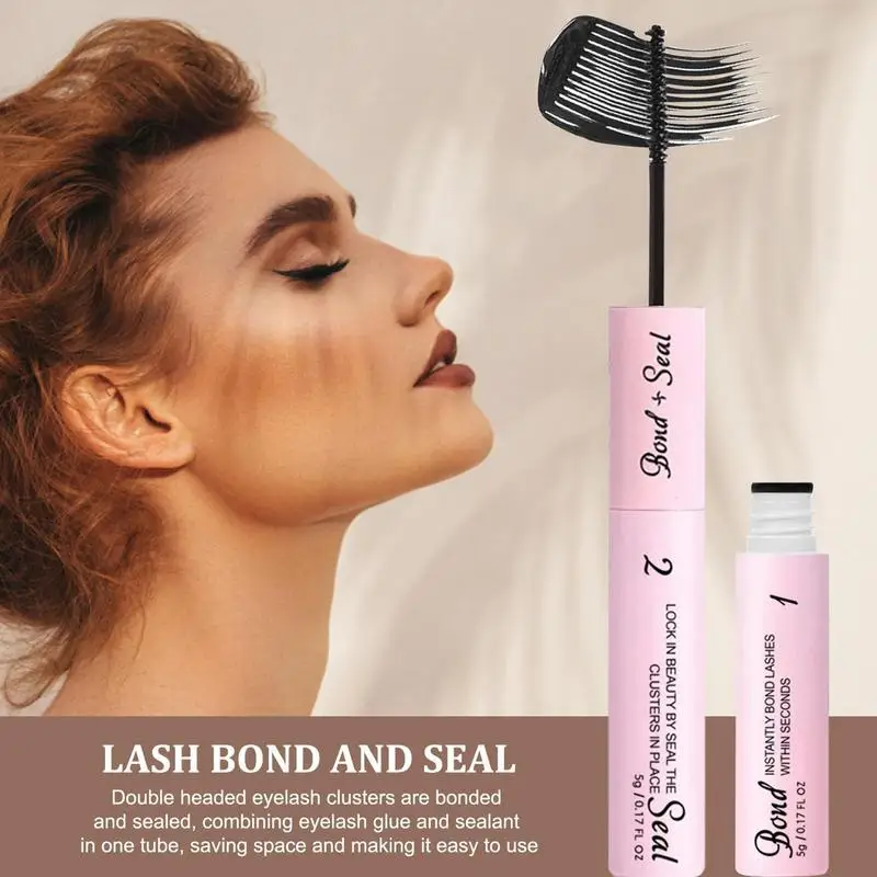 Eyelash Bond And Seal 2 in 1 Fast Drying Lash Glue And Sealer Waterproof Strong Hold Cluster Lash Glue Bond And Seal For Cluster